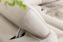 Imperial 2 Power Sofa In Blanca Light Gray Leather