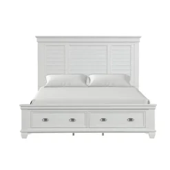 Jamestown Storage Bed In White, Queen
