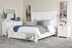 Jamestown Storage Bed In White, Queen
