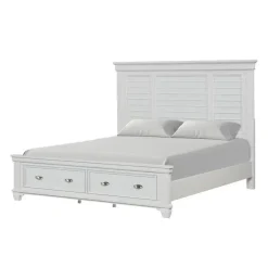 Jamestown Storage Bed In White, Queen
