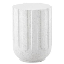 Jane Outdoor Round Accent Table In White