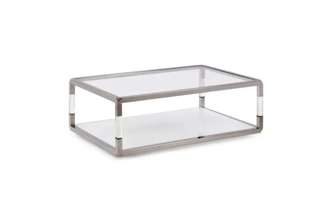Jasper Coffee Table In Glass/Stainless Steel