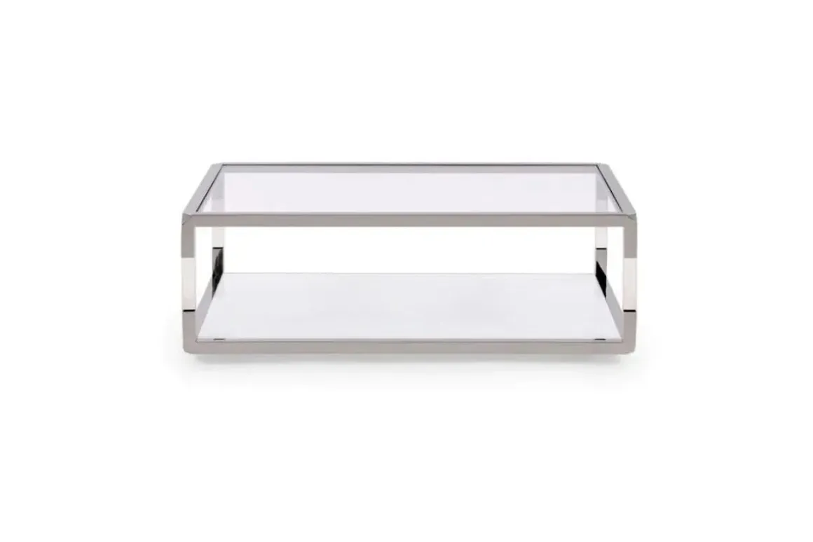Jasper Coffee Table In Glass/Stainless Steel