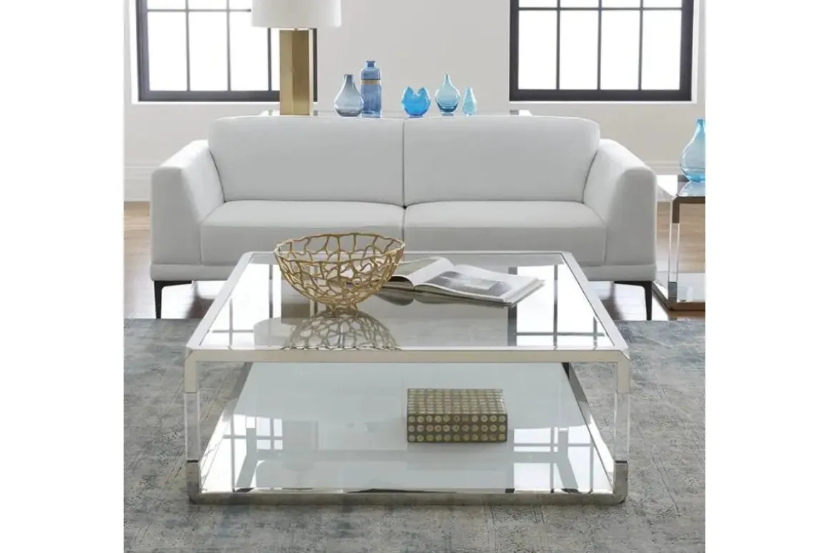 Jasper Coffee Table In Glass/Stainless Steel