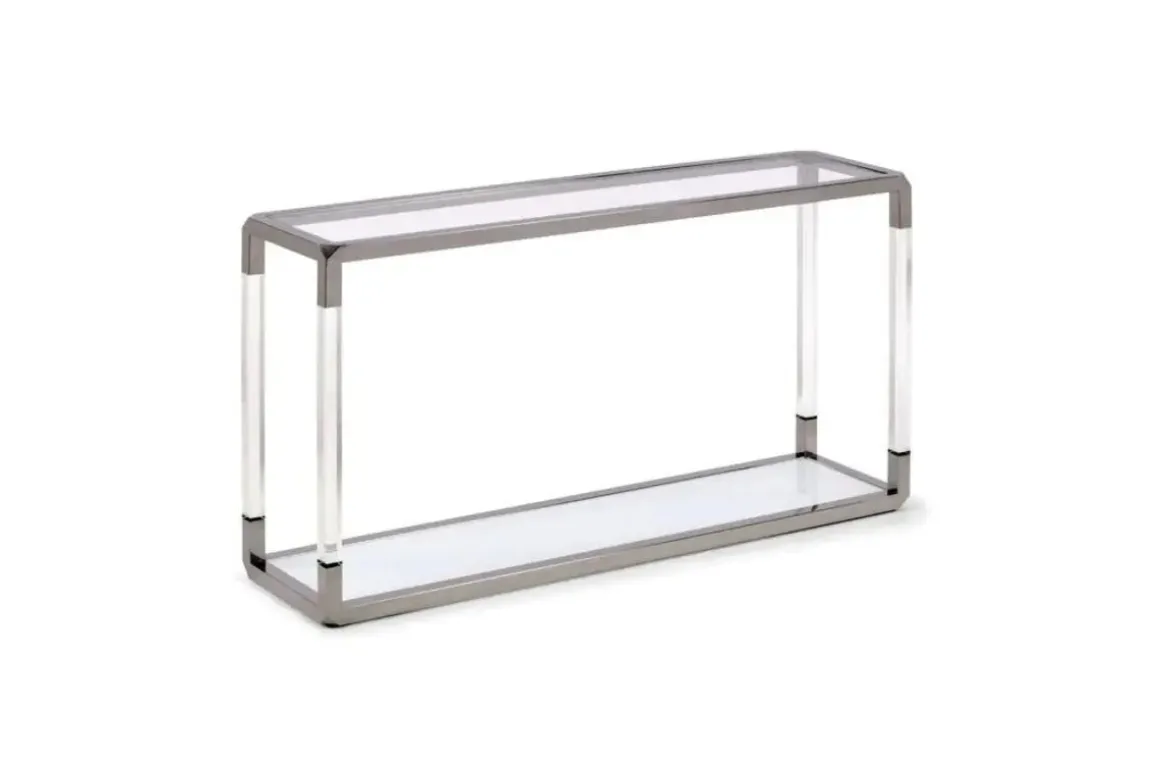 Jasper Console Table In Glass/Stainless Steel