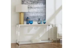 Jasper Console Table In Glass/Stainless Steel