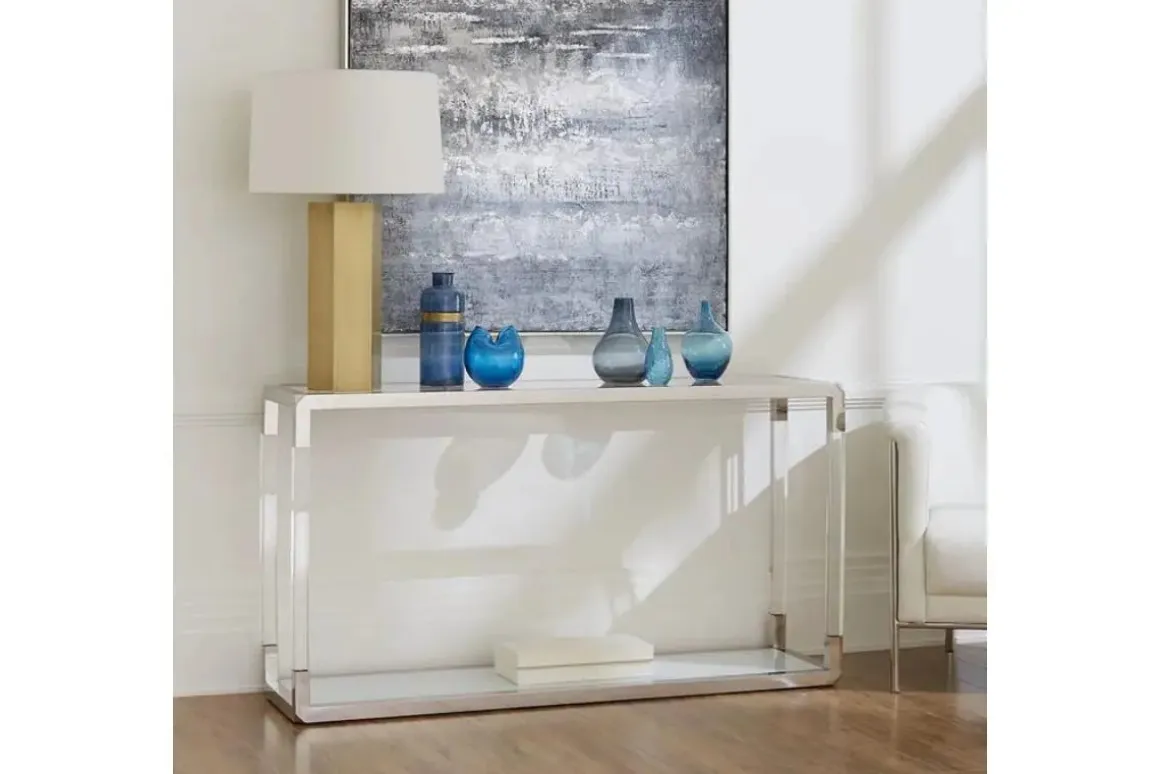 Jasper Console Table In Glass/Stainless Steel