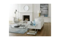 Jasper End Table In Glass/Stainless Steel