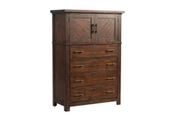 Jax Storage Bed, Dresser, Mirror, Nightstand & Chest In Cherry, Queen
