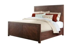 Jax Storage Bed, Dresser, Mirror, Nightstand & Chest In Cherry, Queen