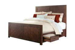Jax Storage Bed, Dresser, Mirror, Nightstand & Chest In Cherry, Queen