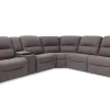 Jaxon 6 Piece 2 Power Sectional With 2 Power Armless Recliner In Mushroom