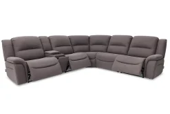 Jaxon 6 Piece 2 Power Sectional With 2 Power Armless Recliner In Mushroom