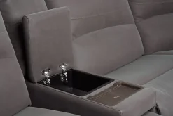 Jaxon 6 Piece 2 Power Sectional With 2 Power Armless Recliner In Mushroom