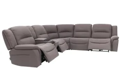 Jaxon 6 Piece 2 Power Sectional With 2 Power Armless Recliner In Mushroom