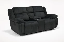 Jayne Power Console Loveseat In Brown