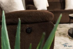 Jayne Power Console Loveseat In Brown