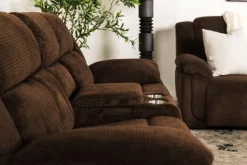 Jayne Power Console Loveseat In Brown