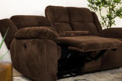 Jayne Power Console Loveseat In Brown