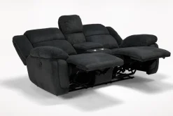 Jayne Power Console Loveseat In Brown