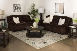 Jayne Power Sofa W/ Drop Down Table In Brown