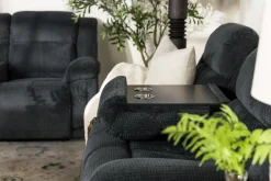 Jayne Power Sofa W/ Drop Down Table In Brown