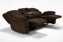 Jayne Power Sofa W/ Drop Down Table In Brown