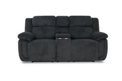 Jayne Reclining Console Loveseat In Charcoal