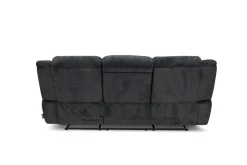 Jayne Reclining Sofa W/ Drop Down Table In Charcoal