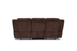 Jayne Reclining Sofa W/ Drop Down Table In Charcoal