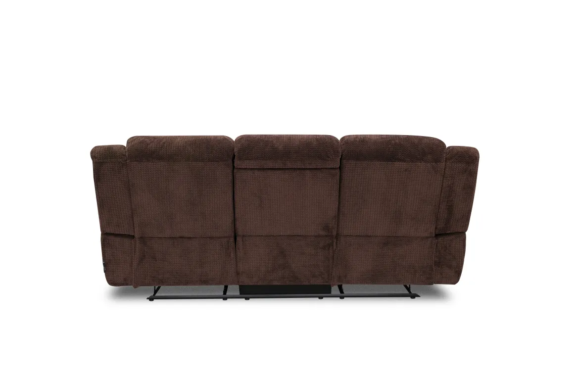 Jayne Reclining Sofa W/ Drop Down Table In Charcoal