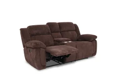 Jayne Reclining Sofa W/ Drop Down Table & Console Loveseat In Charcoal