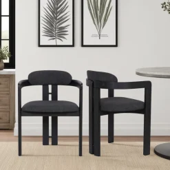 Jazmin Side Chair In Charcoal, Set Of 2