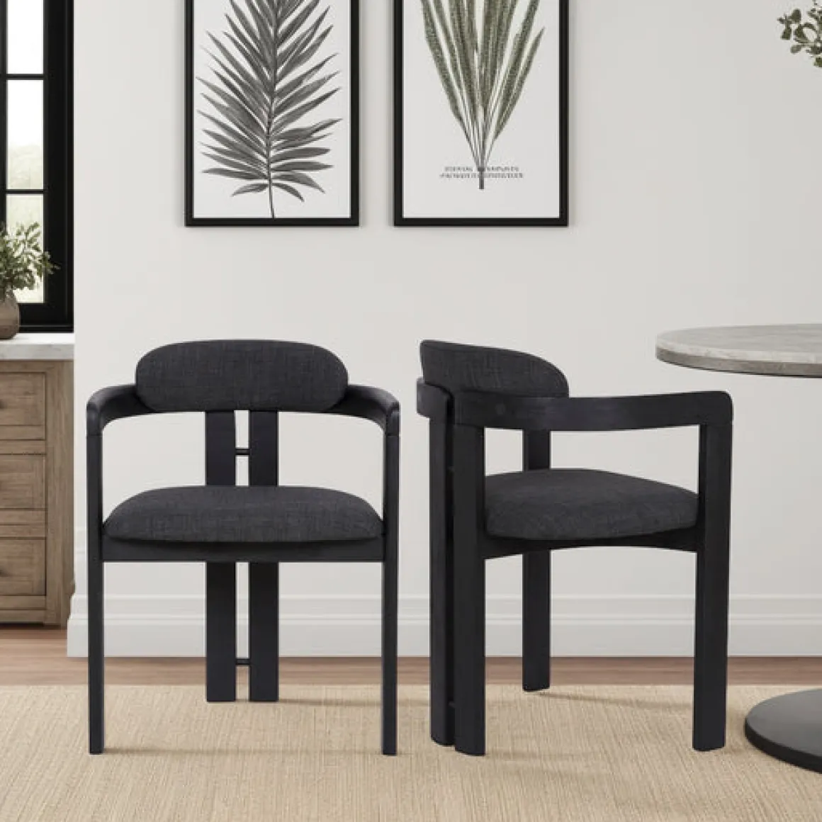 Jazmin Side Chair In Charcoal, Set Of 2