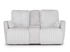 Jessica 2 Power Console Loveseat In Presley Fog/Charlotte Mist