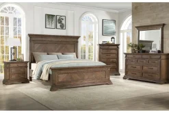 Jolie Vue Panel Bed In Brushed Walnut, Queen