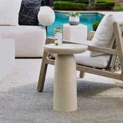 Joppa Outdoor Round Accent Table In Bronze