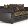 Jupiter Sofa In Gold & Dark Brown