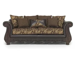 Jupiter Sofa In Gold & Dark Brown