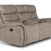 Kamari Reclining Console Loveseat In Gray