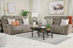 Kamari Reclining Sofa & Console Loveseat In Gray
