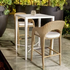 Kavali Outdoor Counter Height Stool In Honey