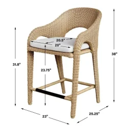 Kavali Outdoor Counter Height Stool In Honey
