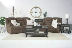 Kelsey Power Loveseat In Light Brown