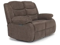 Kelsey Power Loveseat In Light Brown