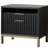 Kentfield 2 Drawer Nightstand In Black Drifted Oak