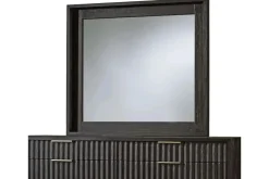 Kentfield Mirror In Black Drifted Oak