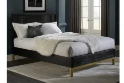 Kentfield Platform Bed In Black Drifted Oak, Full