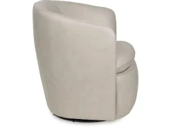 Kierreys Swivel Chair In Charcoal Leather