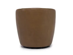 Kierreys Swivel Chair In Charcoal Leather